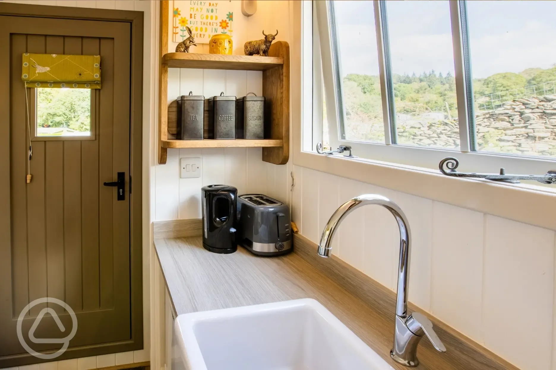 Shepherd's hut kitchen