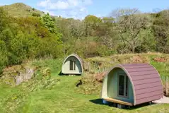 Couples camping pods in the Fellside area at the top end of the camping field