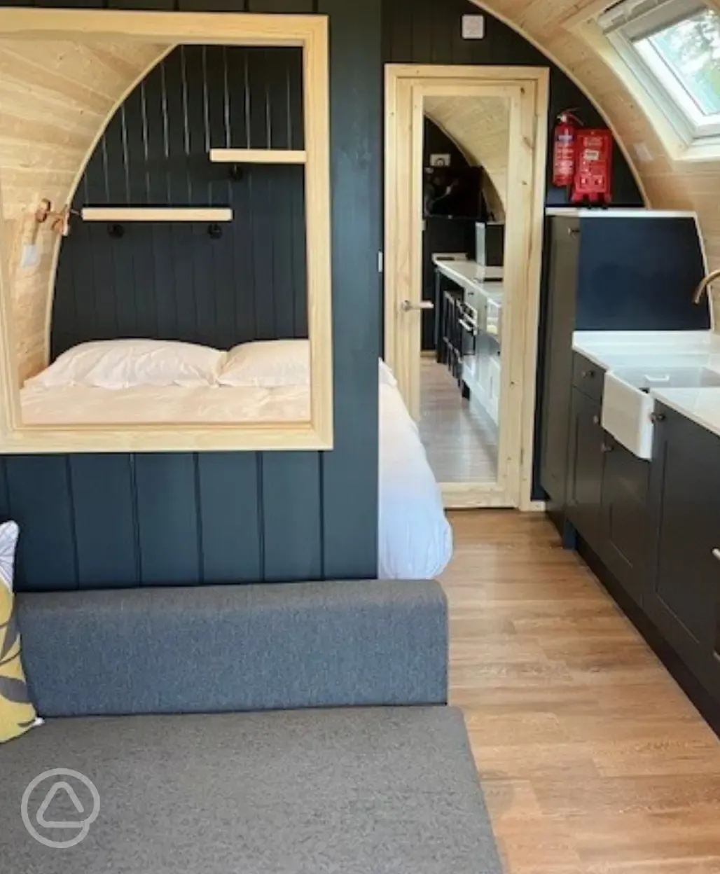 Mega ensuite glamping pod - interior