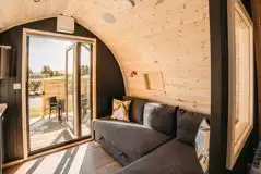 Mega ensuite glamping pod - living area