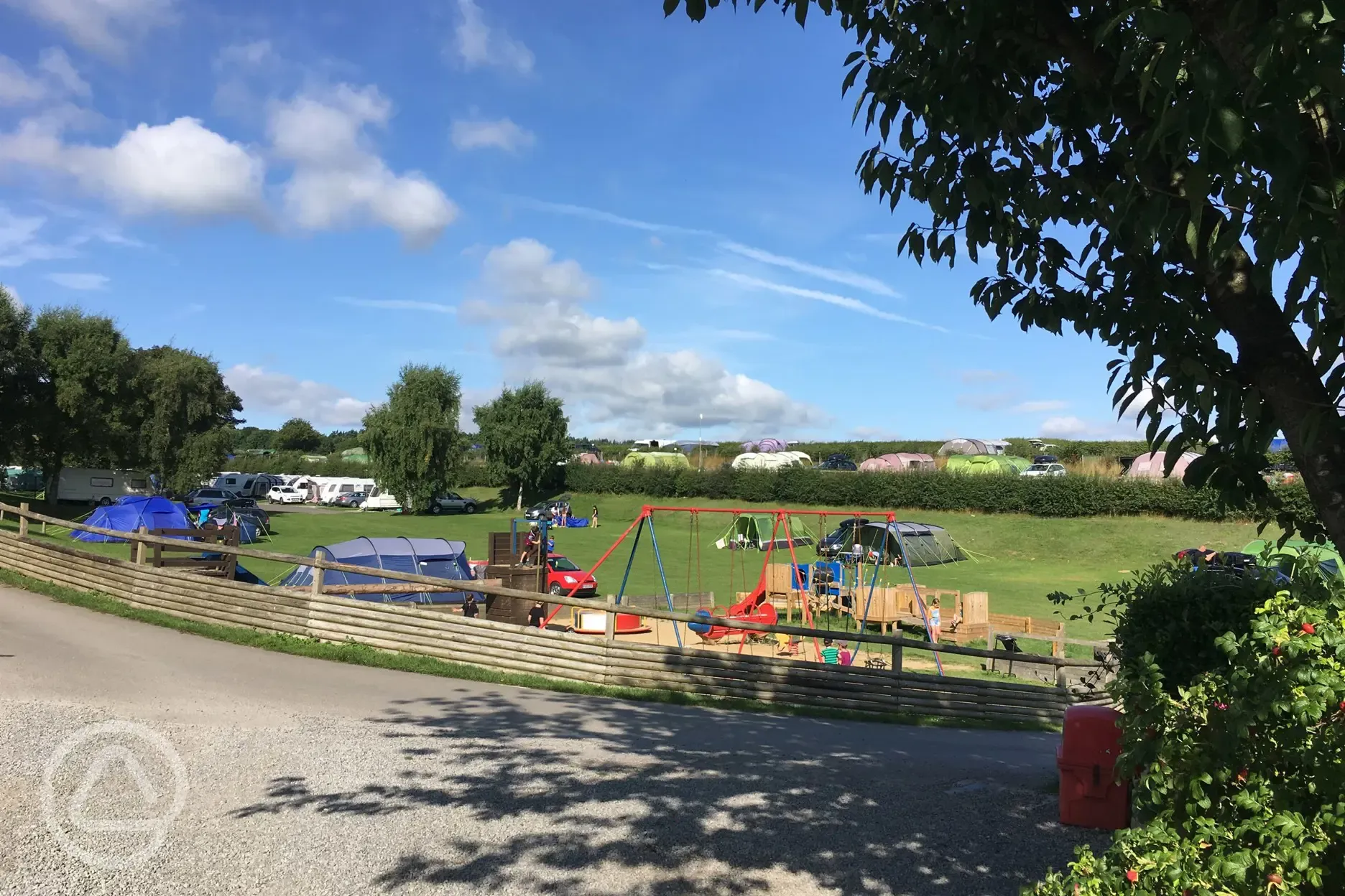 View looking over the bottom play park at Golden Square