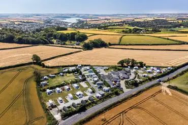 Aerial of the campsite and surrounding countryside