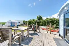 Estuary view shepherd's hut outside area