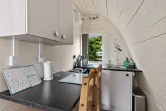 Glamping pod kitchen
