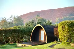 Camping pods with a small deck area