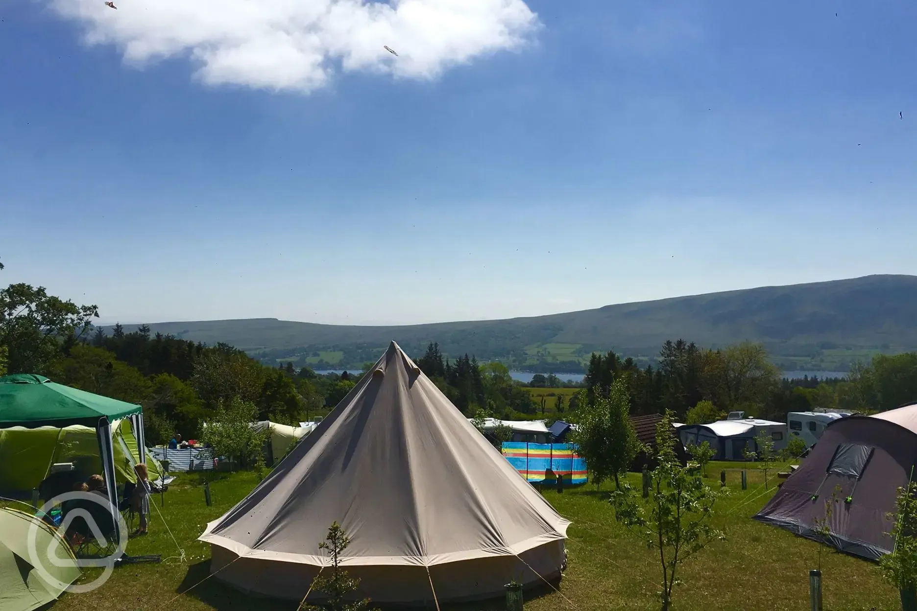 Bell tents at The Quiet Site