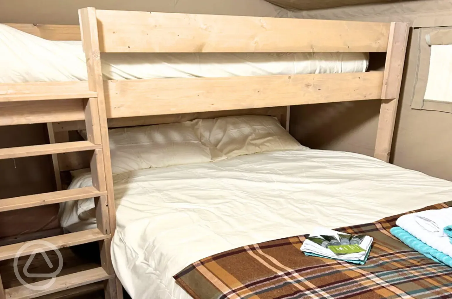 Outback safari tent double bed and bunk bed Outback safari tent double bed and bunk bed