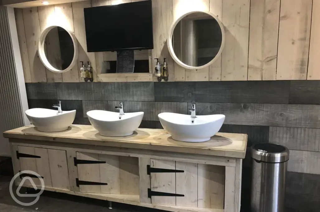 Sinks in the toilets for the camping area