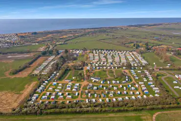 Aerial of the campsite and coast