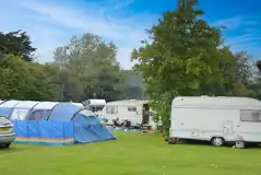 Tents and caravans on grass pitches