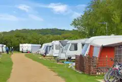 Caravans on electric hardstanding touring pitches