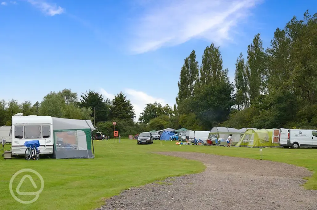 Grass touring pitches at Diglea Holiday Park