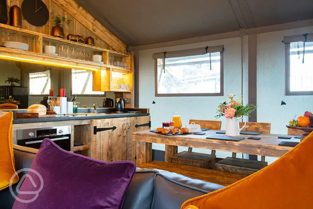 Safari Tent Plus kitchen and indoor seating Safari Tent Plus kitchen and indoor seating