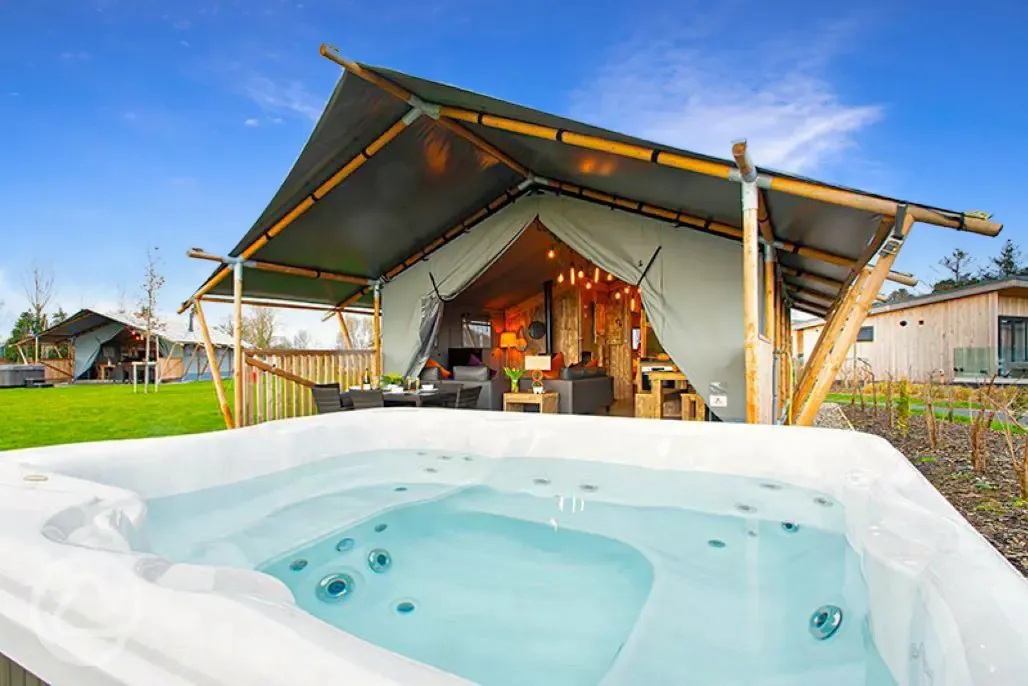 Safari Tent Plus with hot tub