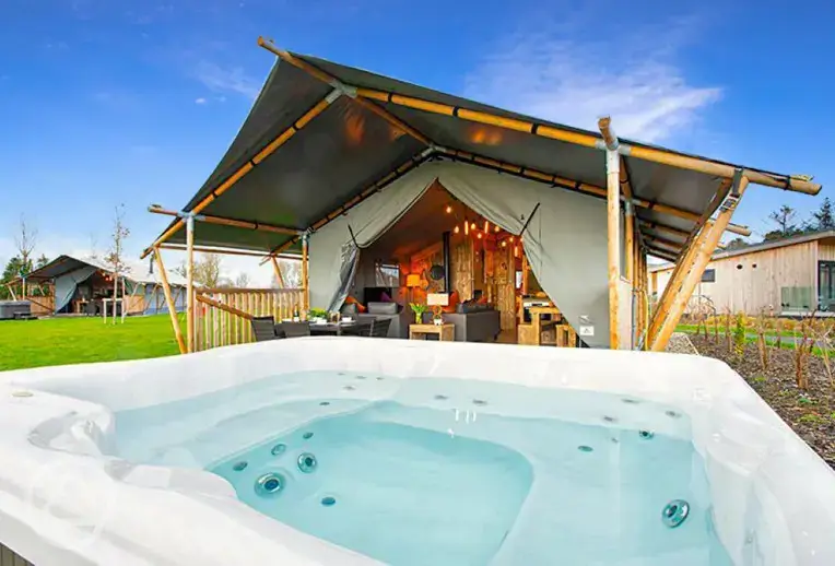 Safari Tent Plus with hot tub