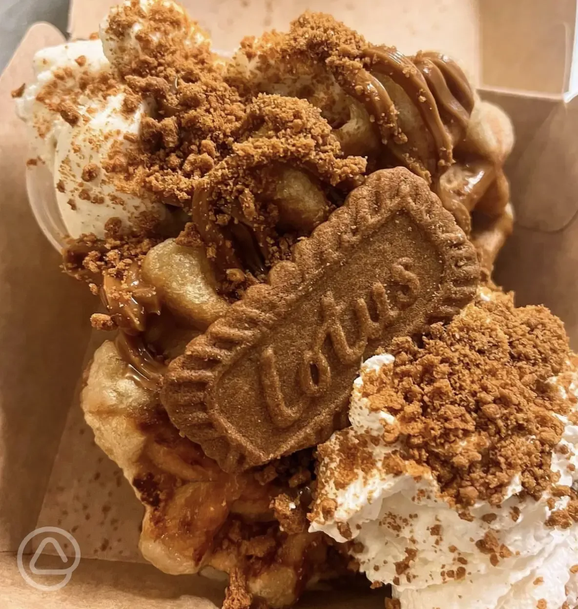 Biscoff waffle available onsite at Barney's Bar and Take Away