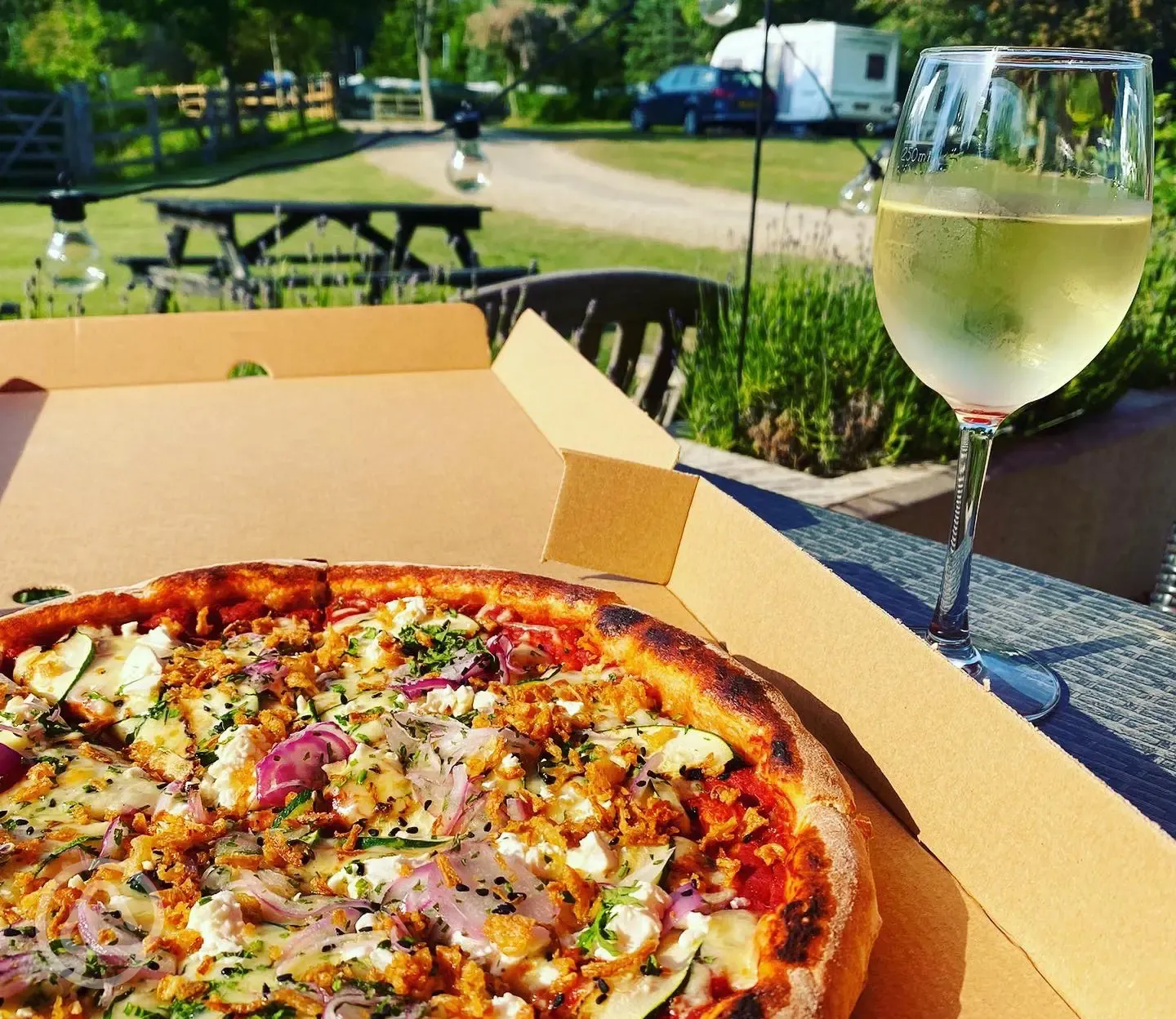 Pizza available onsite at Barney's Bar and Take Away