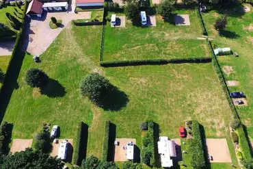 Aerial of the hardstanding pitches at Old Brick Kilns