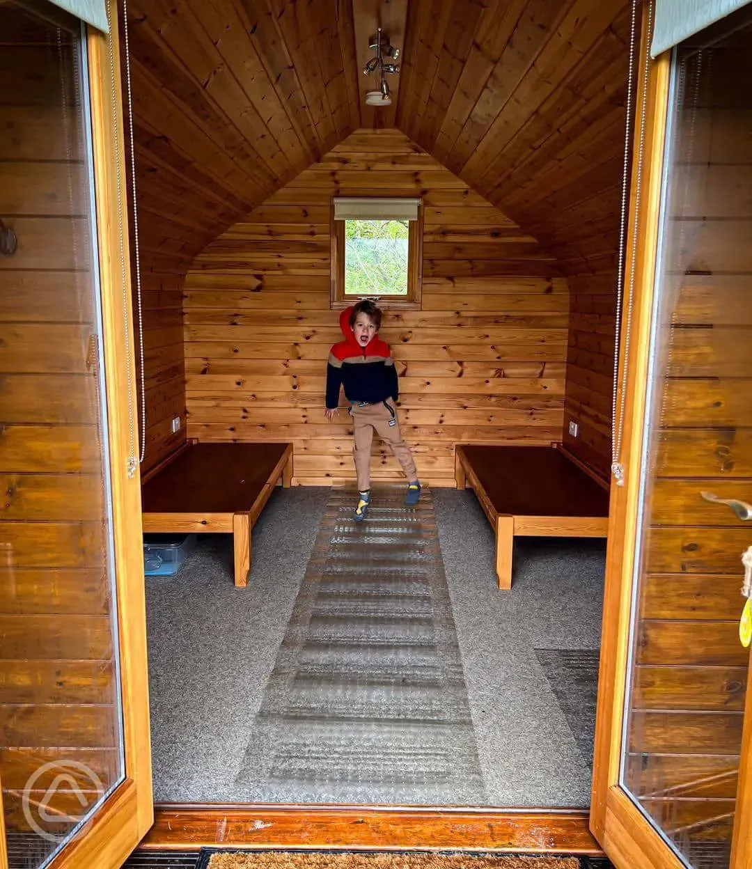 Camping pod interior