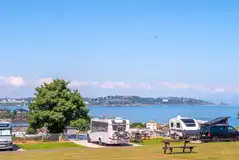 Hardstanding pitches at Beverley Park with views of the Devon Coast and Tor Bay