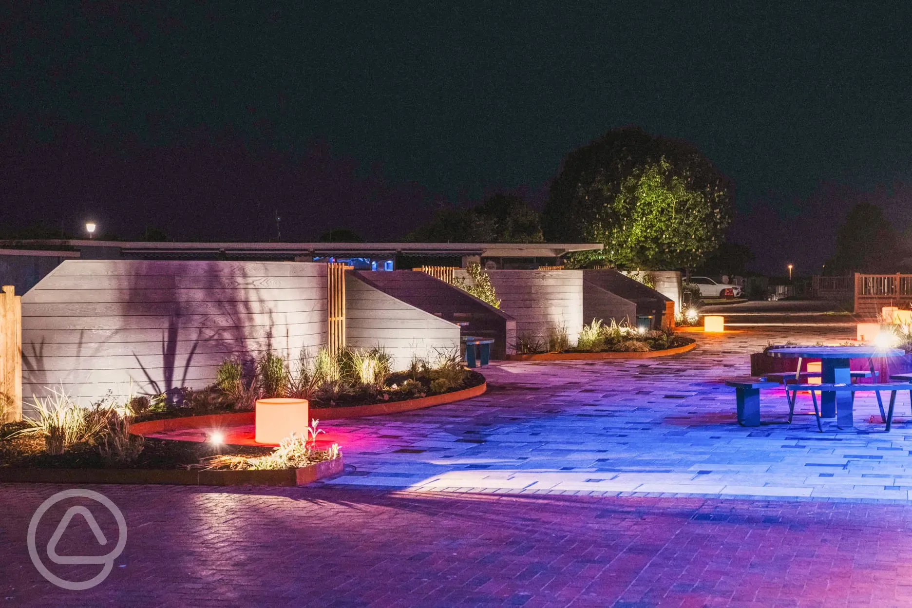 Boulevard lit up at night