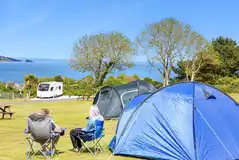 Non electric 8m x 8m pitches for tents with sea views