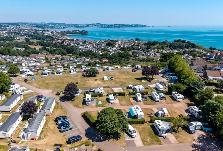 Aerial of Beverley Park with views of the Devon Coast and Tor Bay