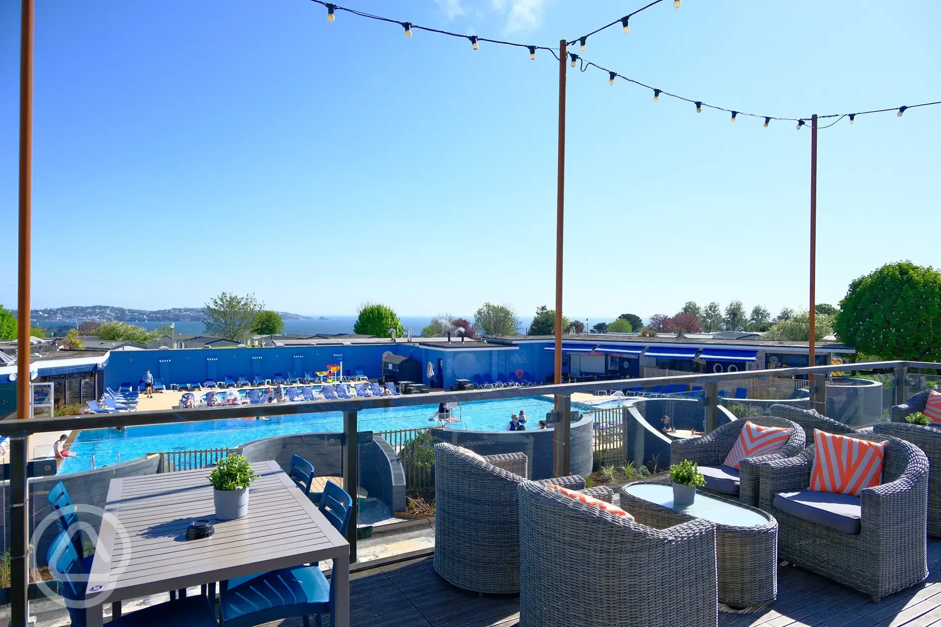 The Lagoon outdoor swimming pool from the Jetty Terrace