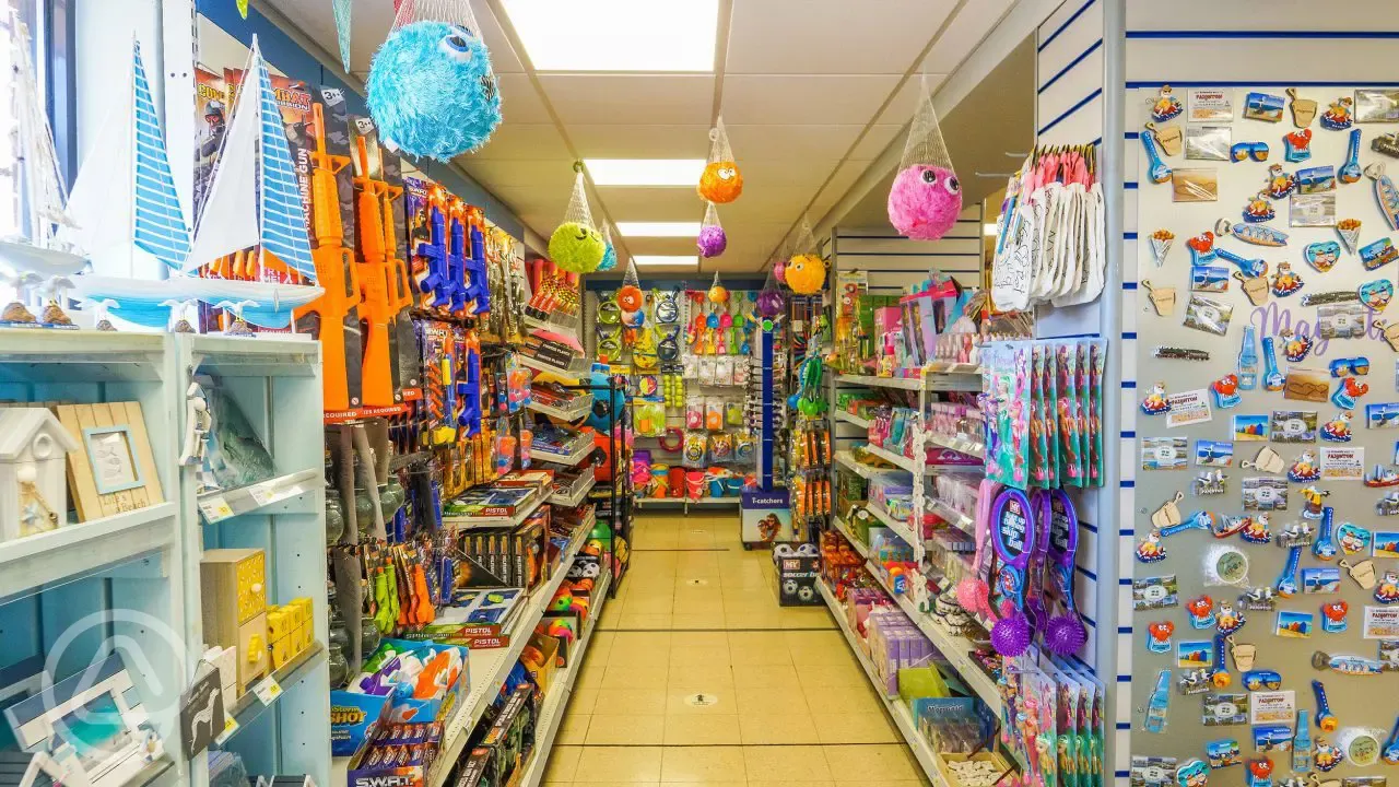 Toys and gifts sold at the onsite Nisa off license