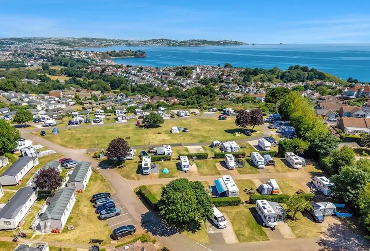 Aerial of Beverley Park with views of the Devon Coast and Tor Bay