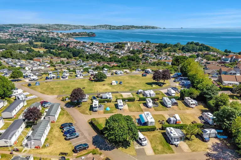 Aerial of Beverley Park with views of the Devon Coast and Tor Bay