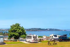 Hardstanding pitches at Beverley Park with views of the Devon Coast and Tor Bay