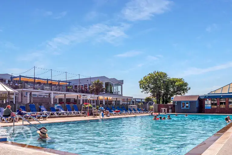 The Saltwater Pub at Beverley Park overlooking Cove outdoor swimming pool