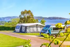 Hardstanding pitches at Beverley Park with views of the Devon Coast and Tor Bay