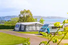 Hardstanding pitches at Beverley Park with views of the Devon Coast and Tor Bay