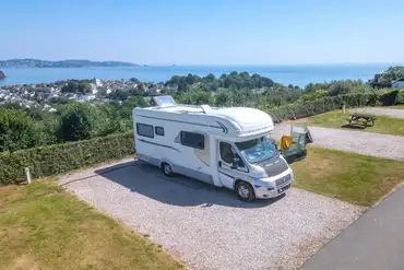 Electric hardstanding pitches at Beverley Park with sea views