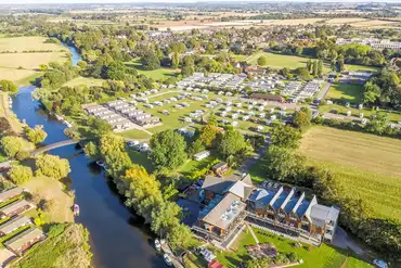 Aerial of Stratford Parks Riverside Holidays by the River Avon