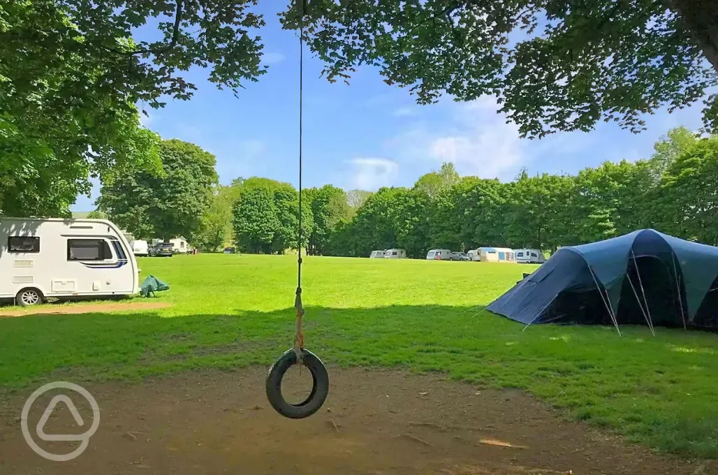 Non electric grass tent pitches