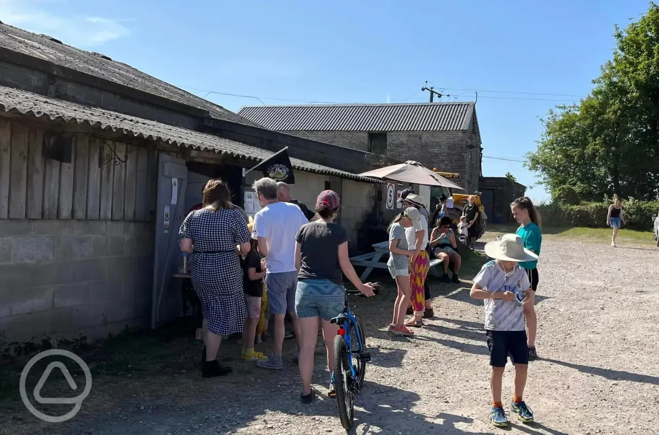 Ice cream sold onsite from a local farm shop
