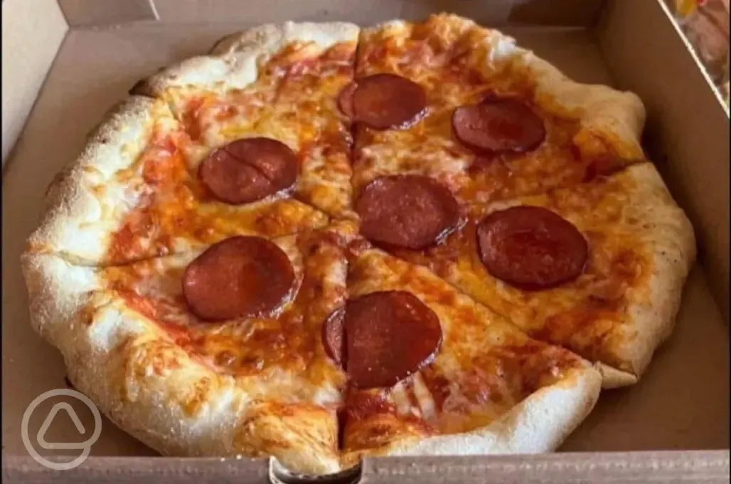 Wood-fired pizza sold onsite