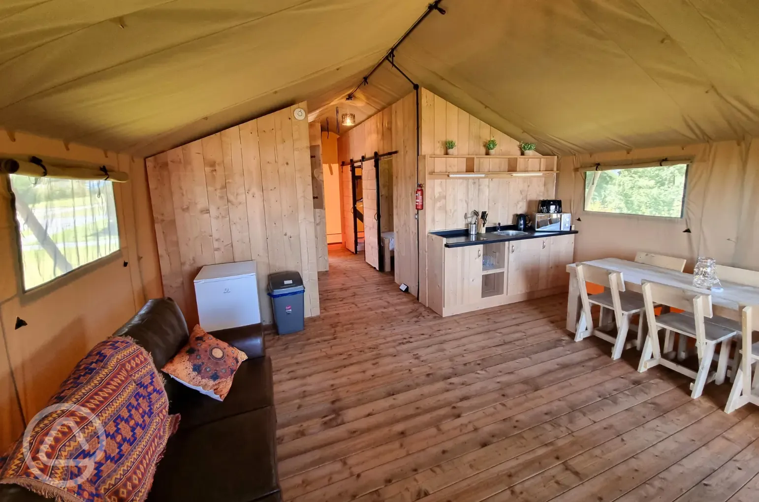Luxury safari tent interior