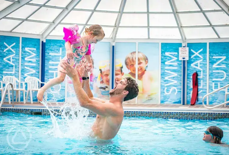 Indoor heated swimming pool at Widemouth Bay Caravan Park