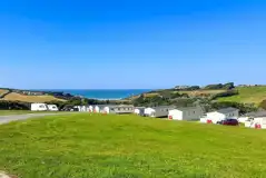 Non electric grass tent pitches with sea views of Widemouth Beach