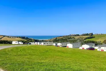 Non electric grass tent pitches with sea views of Widemouth Beach