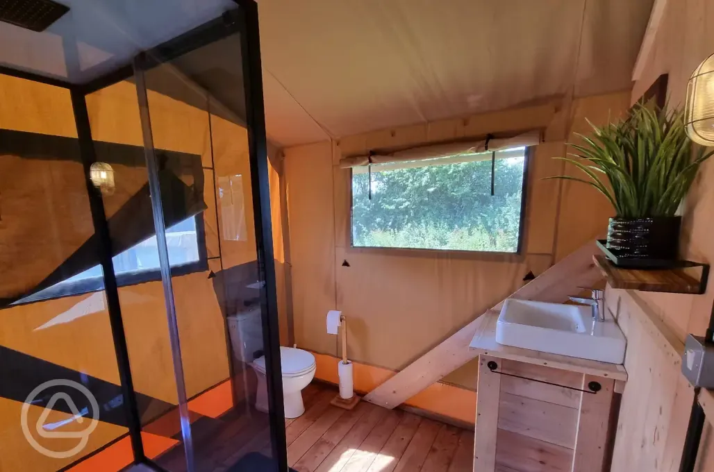 Luxury safari tent bathroom Luxury safari tent bathroom