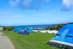 Non electric grass tent pitches with sea views Non electric grass tent pitches with sea views