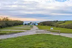 Electric hardstanding pitches with space for an awning and a car