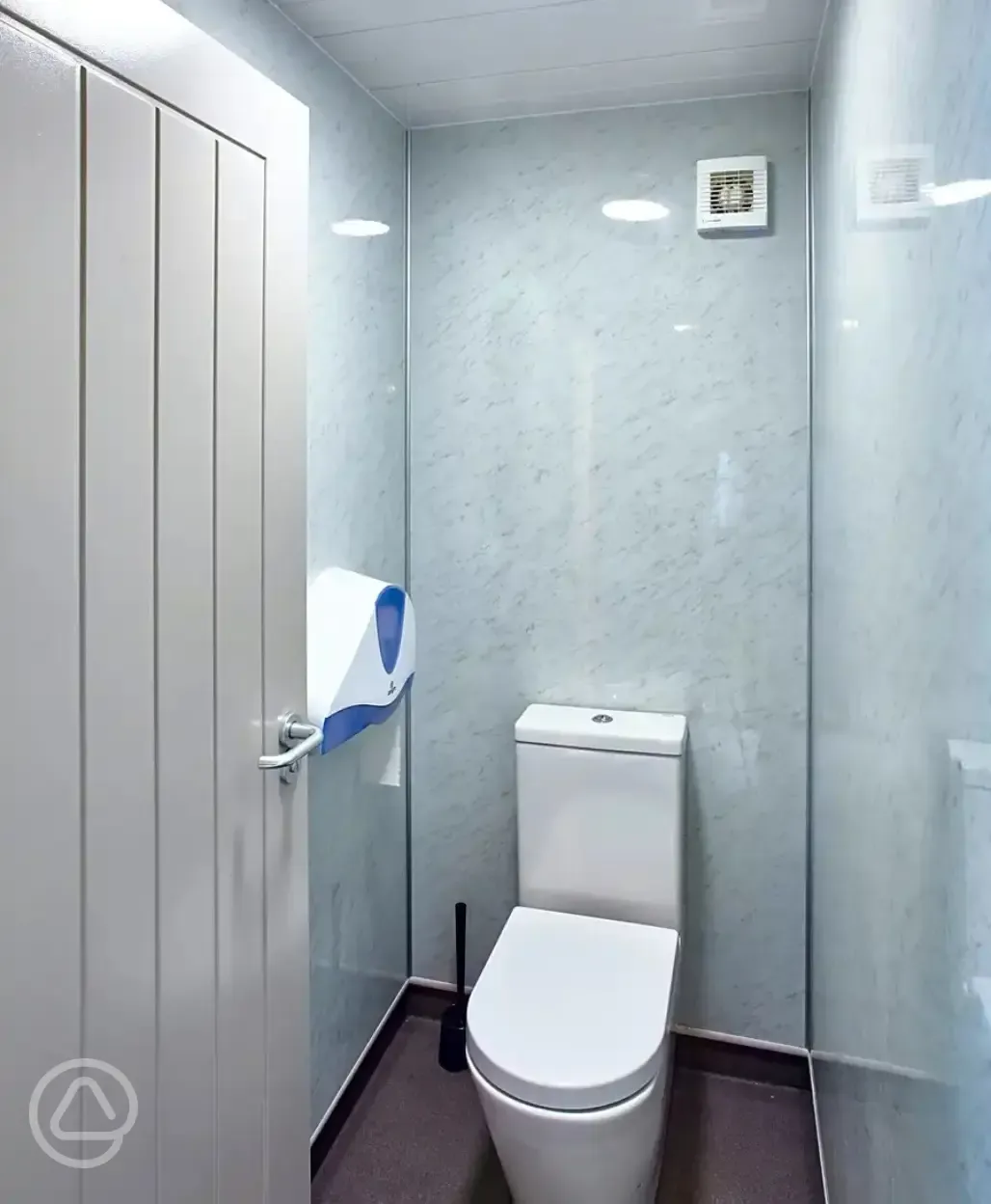 Toilets in the men's bathroom