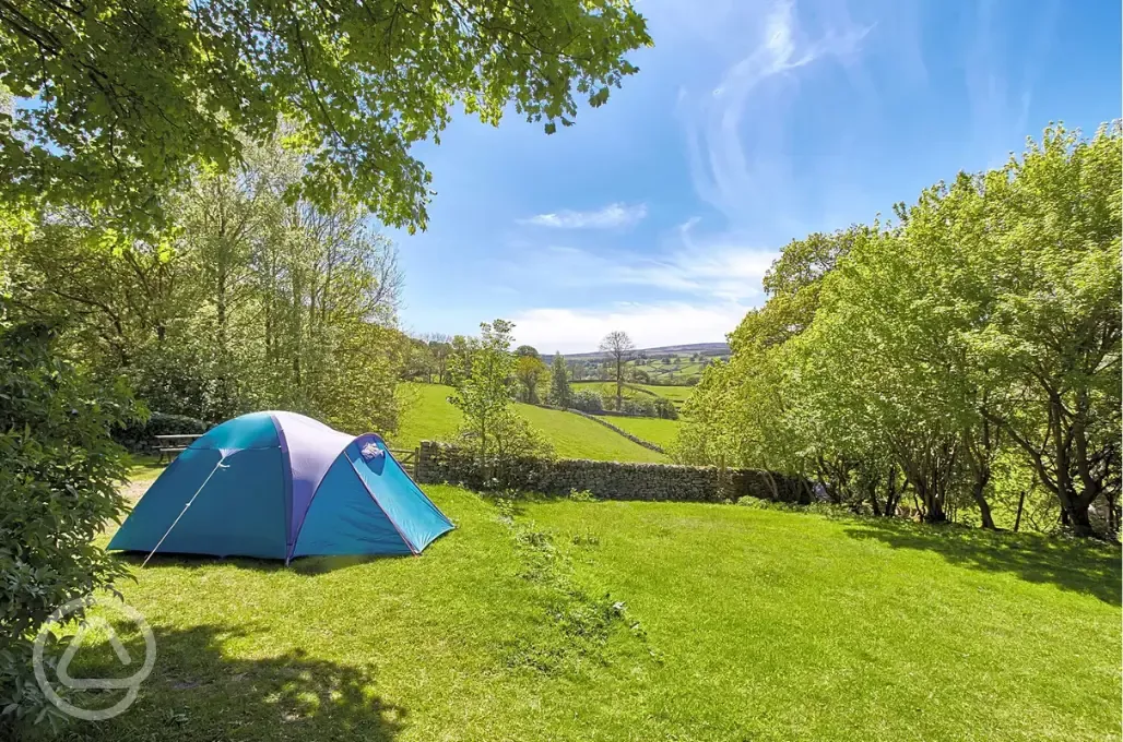 Grass pitches with countryside views