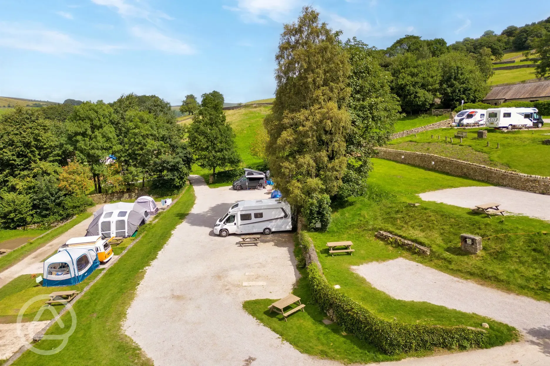 Hardstanding pitches with 10amp hook ups available 